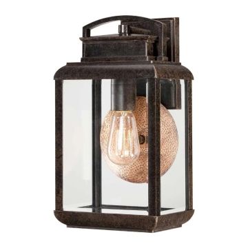 Quoizel LED Wand Buitenlamp Byron | 1X E27 Max 60W | IP44 | Dimbaar | Imperial Bronze with Copper Reflector