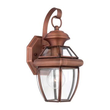 Quoizel LED Wand Buitenlamp Newbury | 1X E27 Max 60W | IP44 | Dimbaar | Lacquered Aged Copper