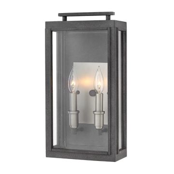 Hinkley LED Wand Buitenlamp Sutcliffe | 2X E14 Max 60W | IP44 | Dimbaar | Aged Zinc & Antique Nickel