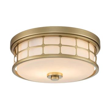 Quoizel LED Plafond Badkamerlamp Guardian | 2X E27 Max 60W | IP44 | Dimbaar | Painted Natural Brass