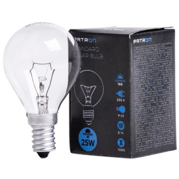 Patron E14 Kogel Gloeilamp | 25W 2700K 160Lm | Dimbaar