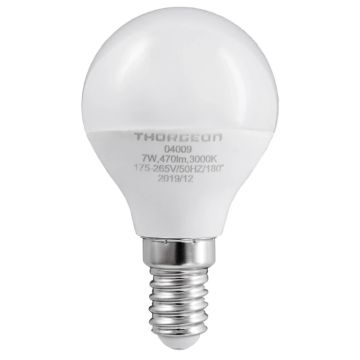 Thorgeon E14 LED Kogellamp | 7W 175/265V 3000K | 830 180°