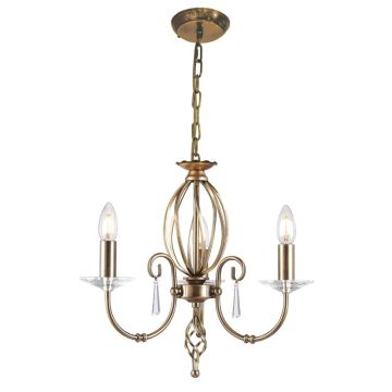 Elstead Lighting LED Kroonluchter | 3X E14 Max 60W | Dimbaar | Aged Brass