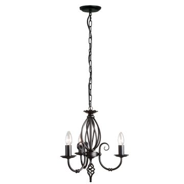 Elstead Lighting LED Kroonluchter | 3X E14 Max 60W | Dimbaar | Black