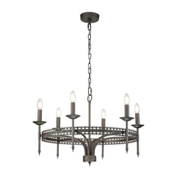 Elstead Lighting LED Kroonluchter | 6X E14 Max 60W | Dimbaar | Iron Gate
