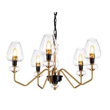Elstead Lighting LED Kroonluchter | 5X E14 Max 40W | Dimbaar | Aged Brass Plated & Charcoal Black Paint
