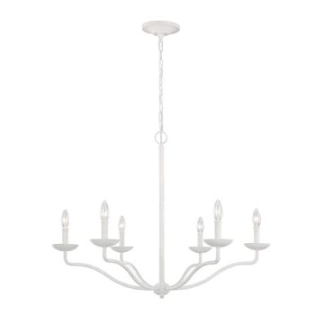 Feiss LED Kroonluchter | 6X E14 Max 40W | Dimbaar | Textured Plaster White
