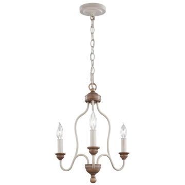 Feiss LED Kroonluchter | 3X E14 Max 40W | Dimbaar | Chalk Washed/Beachwood