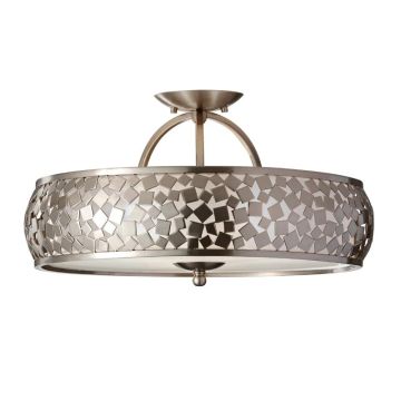 Feiss LED Plafondlamp Zara | 3X E27 Max 60W | Dimbaar | Brushed Steel