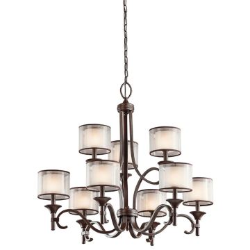 Kichler LED Kroonluchter | 9X E14 Max 40W | Dimbaar | Mission Bronze