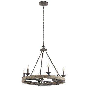 Kichler LED Kroonluchter | 6X E14 Max 60W | Dimbaar | Weathered Zinc