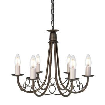 Elstead Lighting LED Kroonluchter | 6X E14 Max 60W | Dimbaar | Black/ Gold Patina