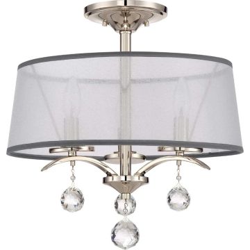 Quoizel LED Plafondlamp Whitney | 3X E14 Max 40W | Dimbaar | Imperial Silver