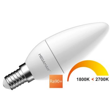 10x Megaman E14 LED Kaarslamp | 2.9W 1800K/2700K 220V/240V | 918/927 Dimbaar | MM11073