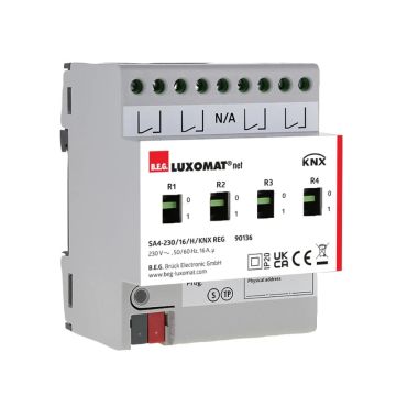 BEG Luxomat Schakelactor | DIN-rail montage grijs IP20 KNX 4Kanaal