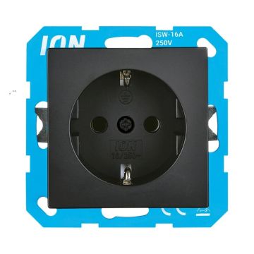 Ion Industries Wandcontactdoos | RA met Aanraakbeveiliging V1/J1 Mat Zwart