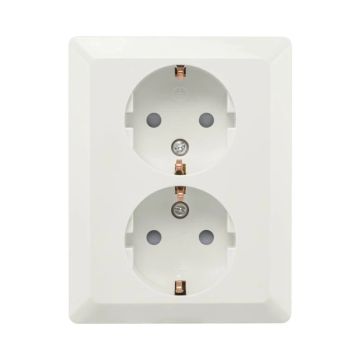 Ion Industries Wandcontactdoos | Half Opbouw 2-voudig RA Alpin Wit