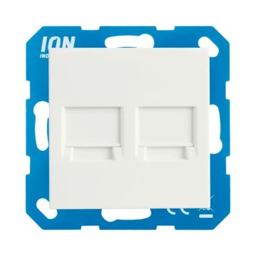 Ion Industries Modular Jack | Cat en Coax | 2-voudig met Centraalplaat V1/J1 Alpin Wit
