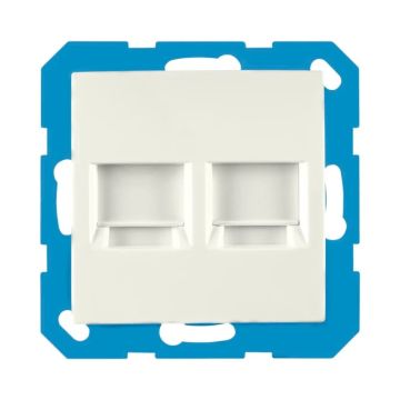 Ion Industries Modular Jack | Cat en Coax | 2-voudig met Centraalplaat E1 Alpin Wit