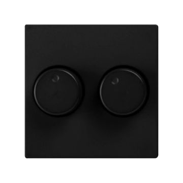 Ion Industries Centraalplaat | Dimmerknop Duo V1/J1 Mat Zwart | IP20
