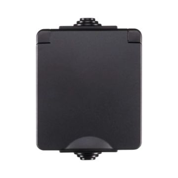 Ion Industries Wandcontactdoos | Opbouw IP55 Zwart