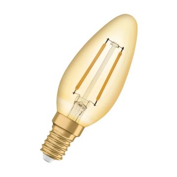 6x Osram E14 LED Kaarslamp | 2.5W Goud 2400K 220V/240V 824 220Lm | 300° Ø35mm