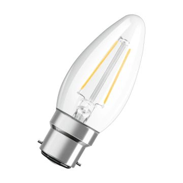 10x Osram B22d LED Kaarslamp | 2.5W 2700K 220V 827 250Lm | 300° Ø35mm