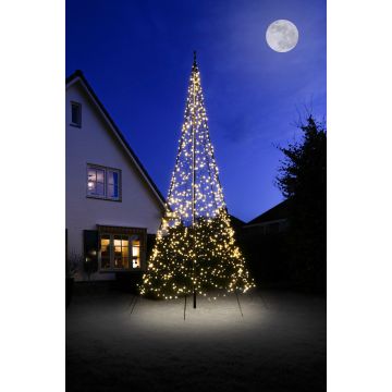 Fairybell Buitenkerstboom | 600cm 1200 LEDs | Warm Wit Met Twinkel | Exclusief Mast