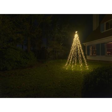 Christmas United LED Kerstboom Vlaggenmast | 400cm 2000 LEDS | Warm Wit | Inclusief Mast