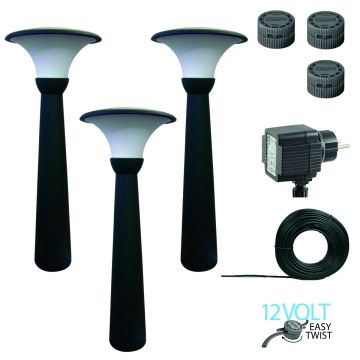 Luxform LED Tuinlichtpalen 3X 70cm Perth 12V