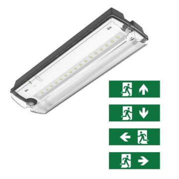 ELP noodverlichting | pan | 6w | ip65 | zwart (inclusief pictogrammen)