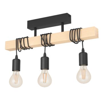 EGLO LED Plafondlamp Townshend | 3X E27 Max 60W | IP20 | Hout