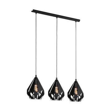 EGLO LED Hanglamp Carlton 5 | 3X E27 Max 60W | IP20 | Zwart
