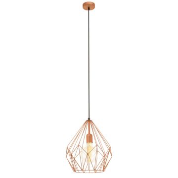 EGLO LED Hanglamp Carlton | 1X E27 Max 60W | IP20 | Koper