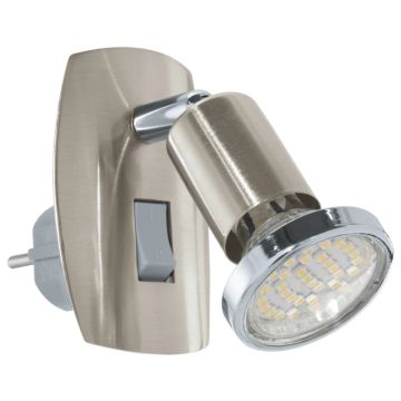 EGLO LED Stekkerspot Mini 4 | 1X GU10 2.8W 3000K 250Lm | IP20 | Rvs