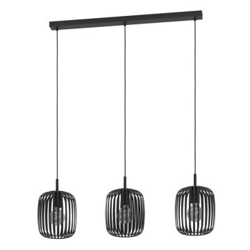 EGLO LED Hanglamp Romazzina | 3X E27 Max 40W | IP20 | Zwart