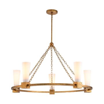Elstead Lighting LED Kroonluchter | 5X E27 Max 40W | Distressed Gold