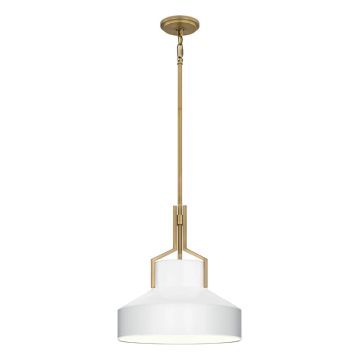 Quoizel LED Hanglamp Brecken | 2X E27 Max 60W | Aged Brass and faux Alabaster glass Shade