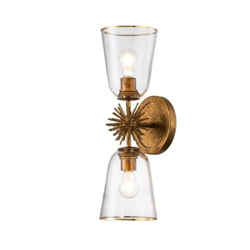 Elstead Lighting LED Wandlamp Staring | 2X E27 Max 40W | Distressed Gold