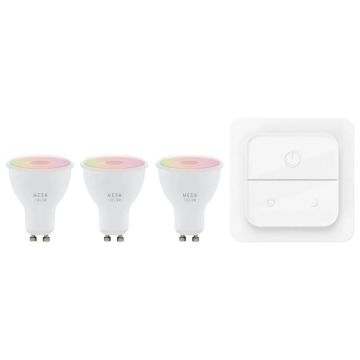 EGLO 3X GU10 LED Spot MR16 Smart | 4.9W RGB 345Lm Dimbaar | Zigbee | Met Wandschakelaar