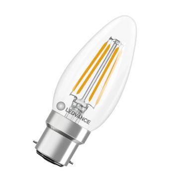 10x Ledvance B22d LED Kaarslamp | 3.4W 2700K 220V/240V 827 470Lm | 300° Ø35mm