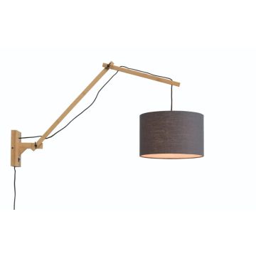 Good&Mojo Bamboe LED Wandlamp Andes | 1X E27 Max 40W | Dark Grey