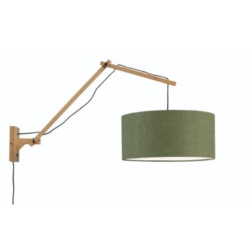 Good&Mojo Bamboe LED Wandlamp Andes | 1X E27 Max 40W | Green Forest