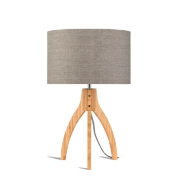 Good&Mojo Bamboe LED Tafellamp Annapurna | 1X E27 Max 40W | Dark Linen