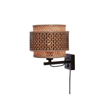 Good&Mojo Bamboe LED Wandlamp Bhutan | 1X E27 Max 60W | Natural/Black