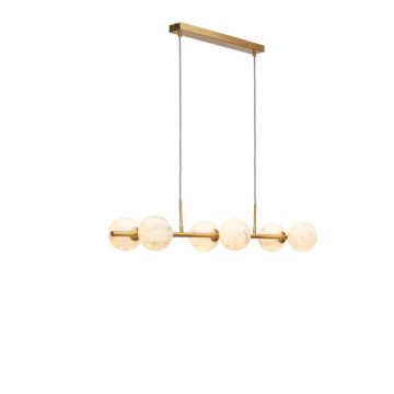 it's about RoMi LED Hanglamp Carrara | 6X G9 Max 150W | Gold/Tinted Glass