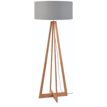 Good&Mojo Bamboe LED Staande Lamp Everest | 1X E27 Max 60W | Light Grey