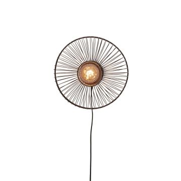 Good&Mojo Bamboe LED Wandlamp Hokkaido | 1X E27 Max 60W | Black