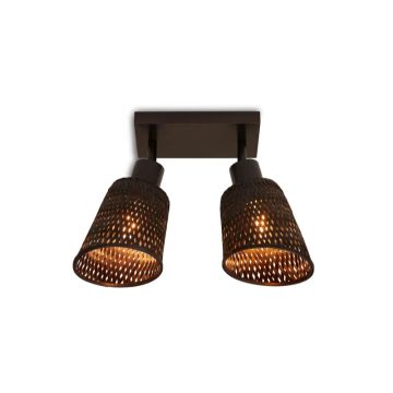 Good&Mojo Bamboe LED Plafondlamp Java | 2X E27 Max 60W | Black