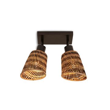 Good&Mojo Bamboe LED Plafondlamp Java | 2X E27 Max 60W | Natural/Black